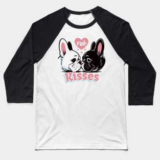 Pugs full Kisses Print Art illustration Valentine dog Pug Baseball T-Shirt